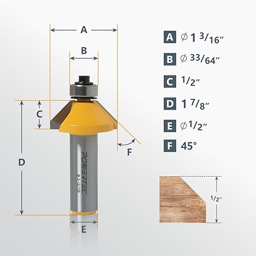 Miniatura 8 de POWERTEC Trineo de revestimiento de riel para mesas de enrutador, riel de corte profesional preciso para juntas de puertas de gabinetes, frentes de