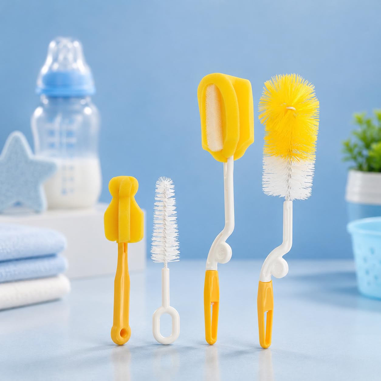 Adore Bottle Nipple and Straw Cleaning Kit, Multi Color Feeding Bottle Cleaner Brush (Cleaning Brush Kit) (4 in 1 Kit)-image-33