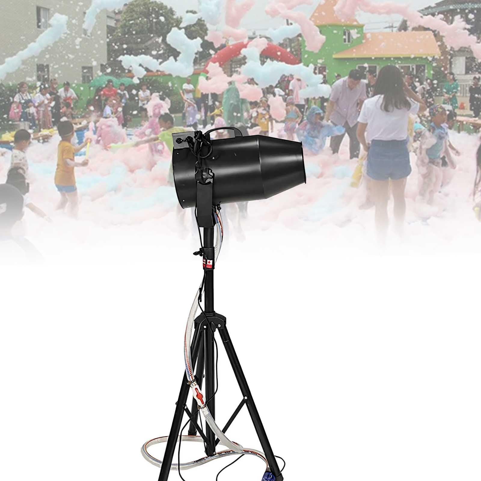 1000w Foam Machine For Parties, Professional Foam Party Machine With Tripod Stand & Water Pump, Adjustable Stage Effect Jet Foam Machine For Outdoor Pool, Birthday, Dj, Wedding Events Black