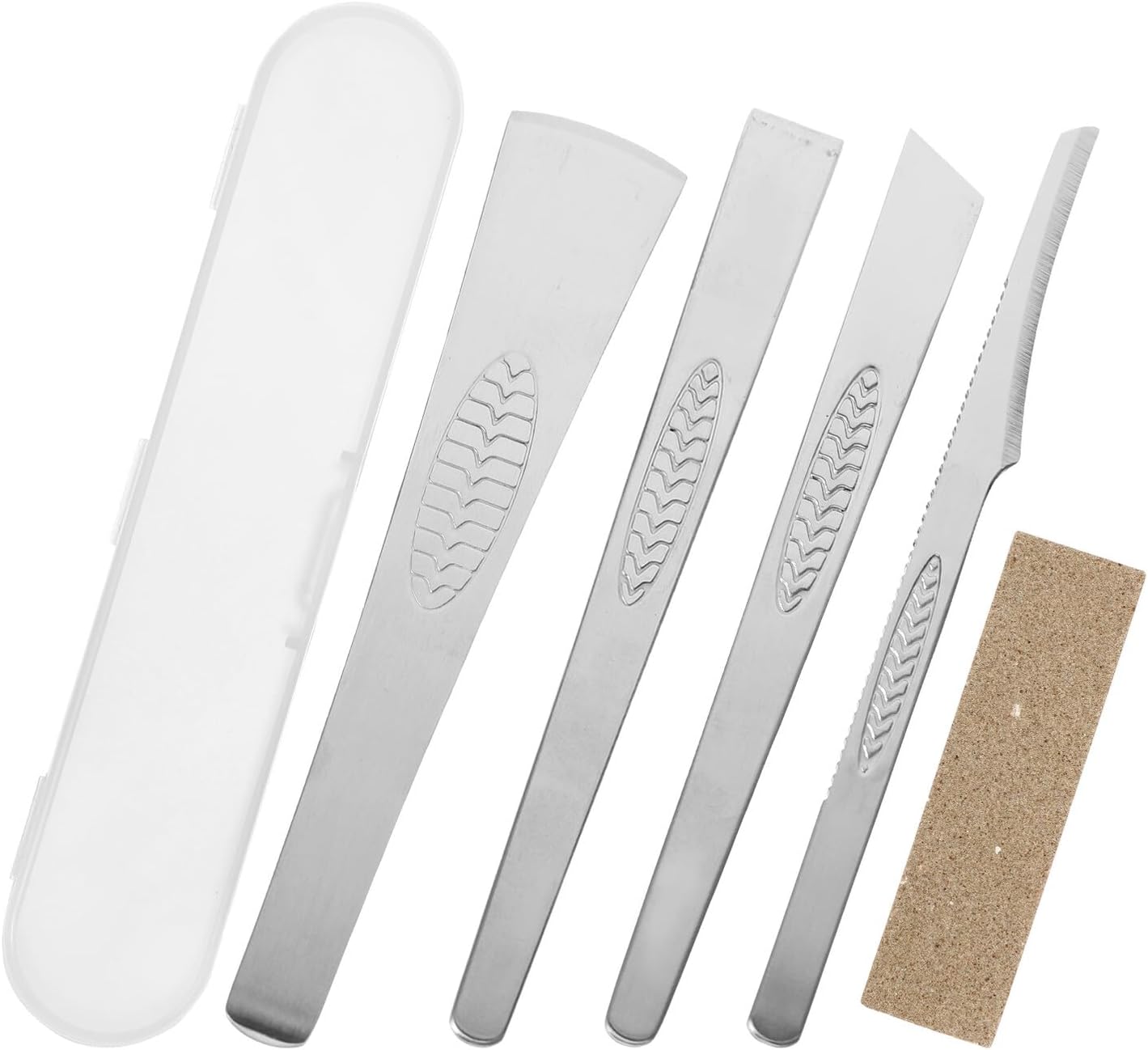 FUOYLOO Professional Pedicure Knife Set 4 Stainless Steel Foot Care Tools with Sharpening Stone Portable Ingrown Toenail Trimming Kit for Nail and Dead Skin Removal with Storage Case
