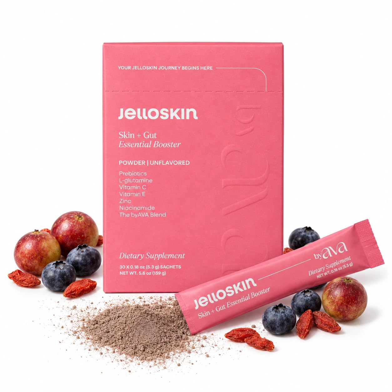 Amazon.com: byAVA Skin and Gut Prebiotic Booster Powder, L