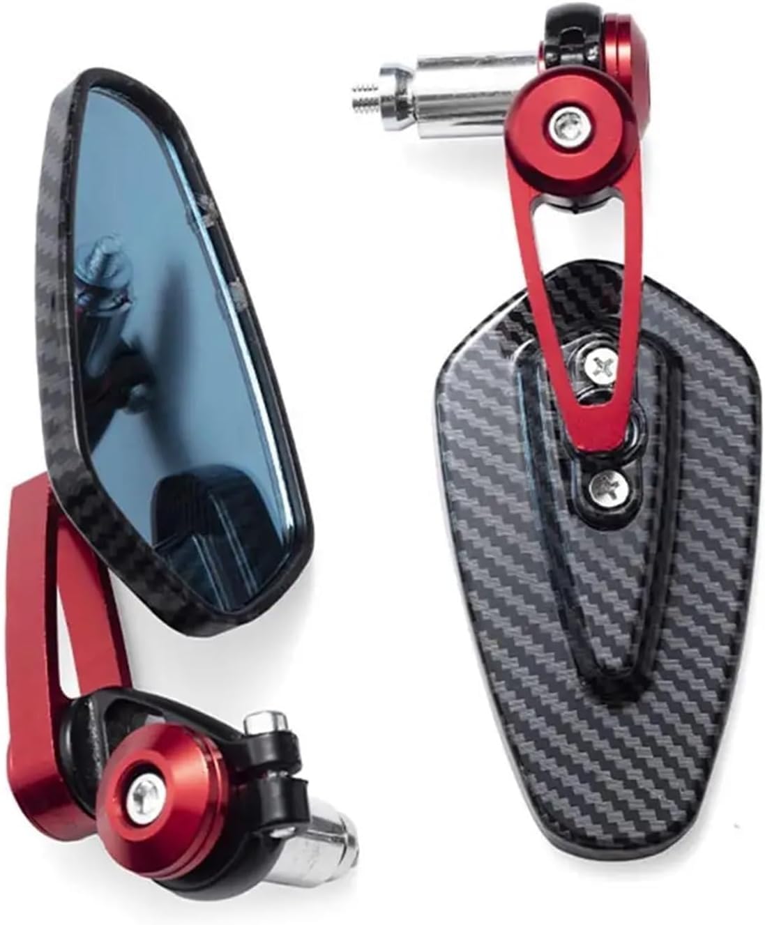 shengyi Accessori Moto Specchietto retrovisore for, modello in fibra di carbonio, specchio for manubrio, specchietto retrovisore invertito modificato, accessori for moto Specchietti Moto(Red)