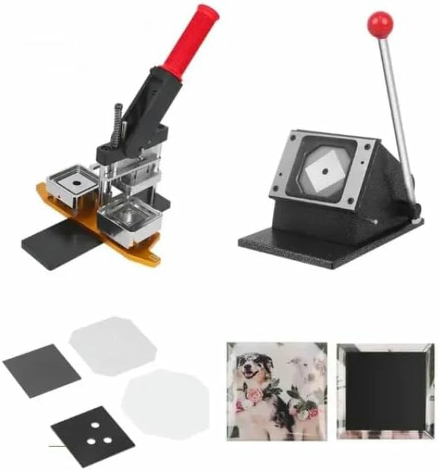 GTHTUHFD Fridge Magnet Machine Badge Maker Machine,Fridge Magnet Button Badge Making,With Paper Cutter,Photo Magnet Maker Machine,For Diy Decorate Refrigerators