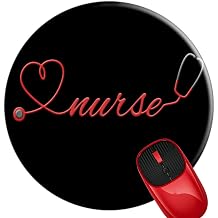 Mouse Pad Nurse Stethoscope Rn, Premium-Textured Mouse Mat with Non-Slip Rubber Base, Cute Round Mousepad for Laptop Computer Office Desk Accessories,7.9 inch