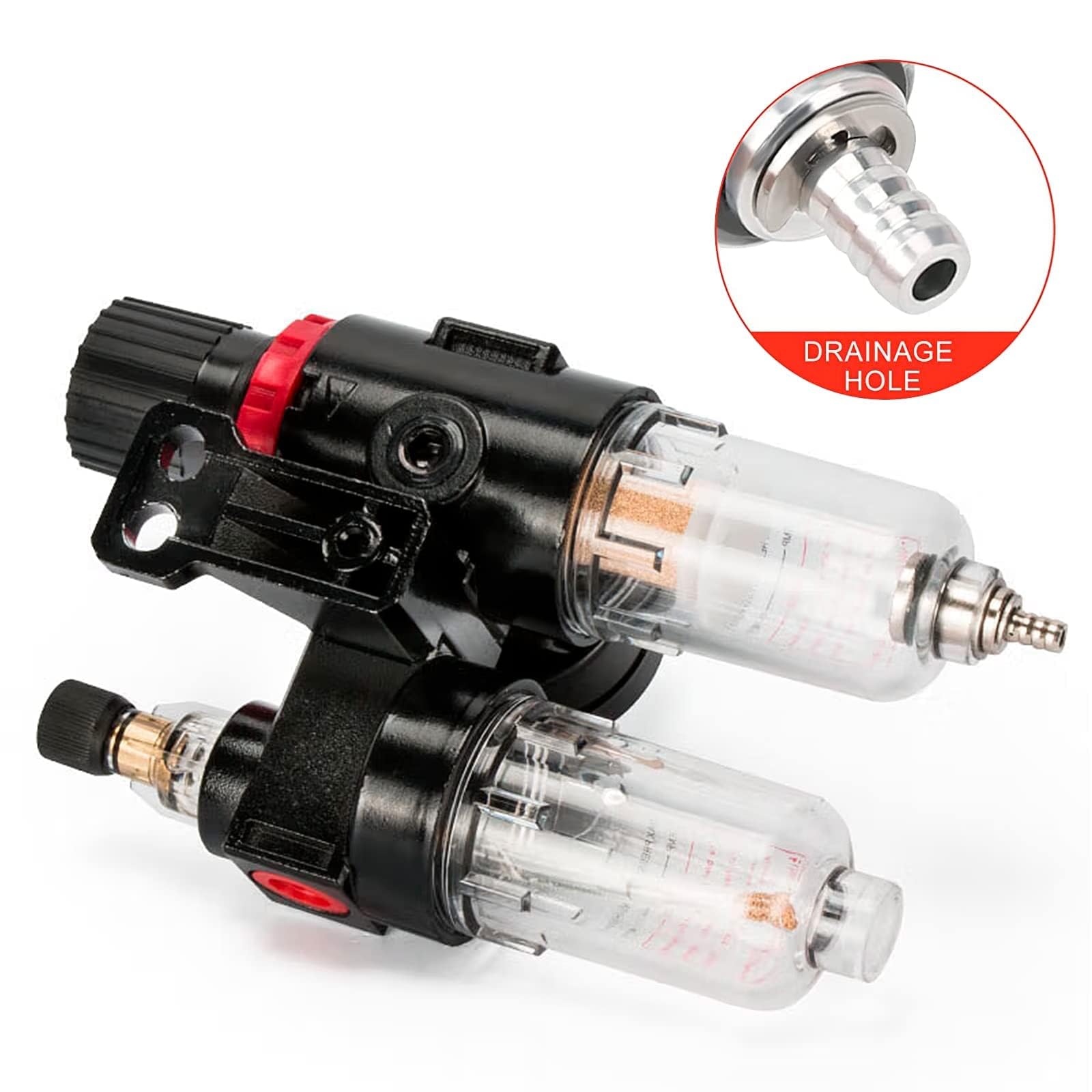 Separatore Acqua Olio Filtro Regolatore Per Compressore 1/2 - Separatore Acqua-olio Con Manometro - Per Utensili Ad Aria Filtro Trappola Acqua Per Compressore Aria