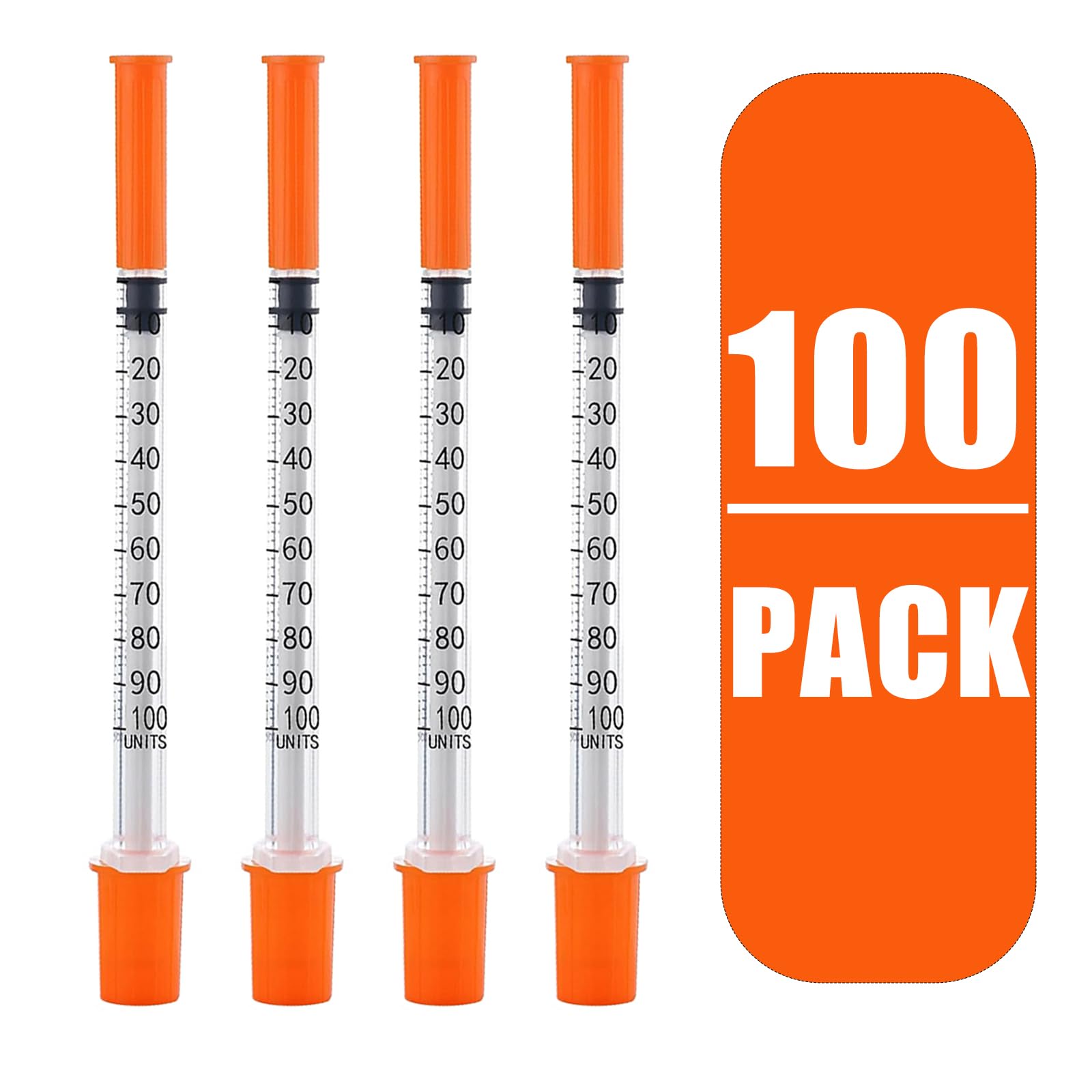 1ML/CC Syringes with 29G 1/2"(13mm) Needle, 100PACK Lab Supplies Individually Wrapped (1CC 29G 1/2"-100PACK) — Amazon image 2
