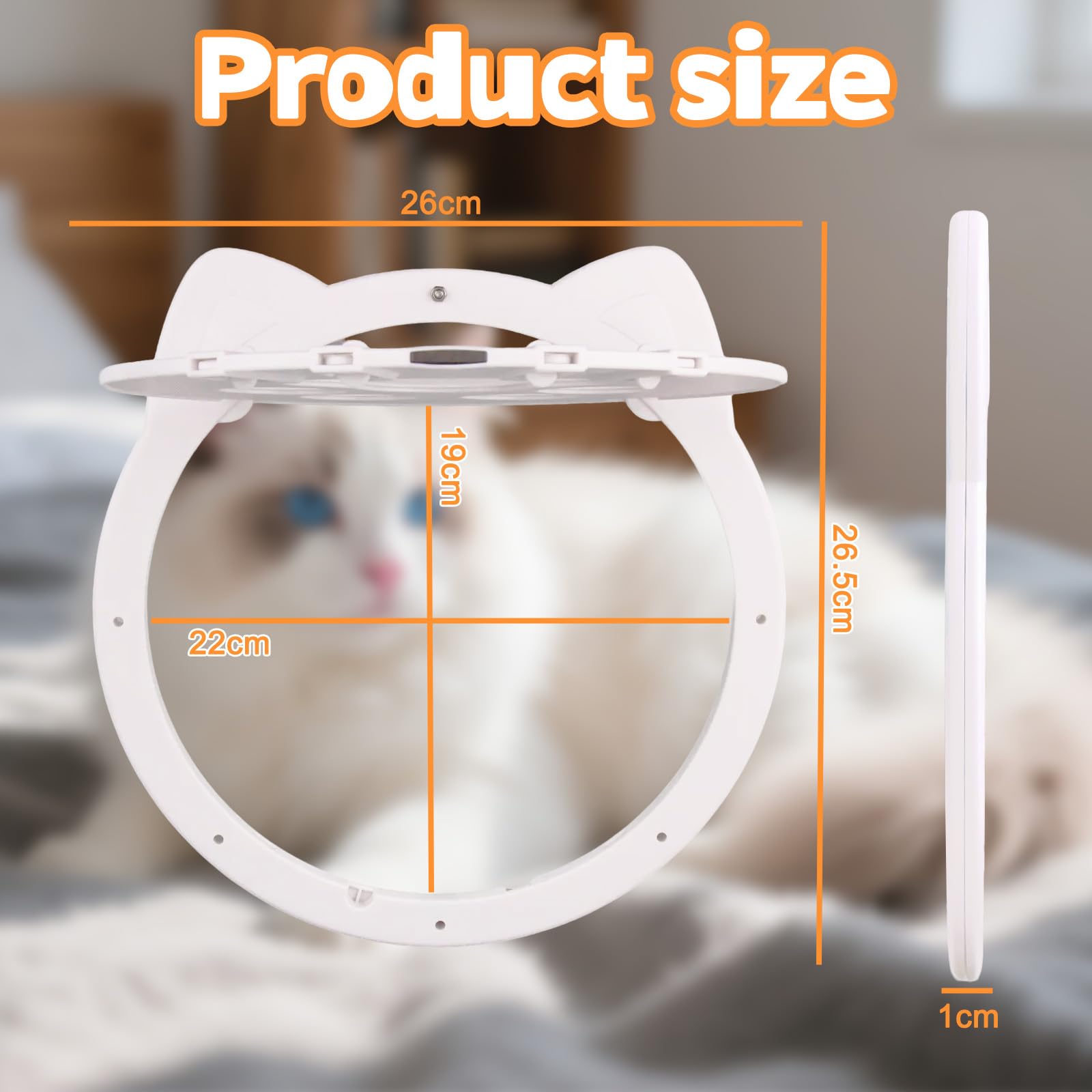 Chatière pour moustiquaire, chatière blanche, porte intérieure, porte magnétique, avec design automatique de pattes de chat, porte moustiquaire pour petit chat de taille moyenne