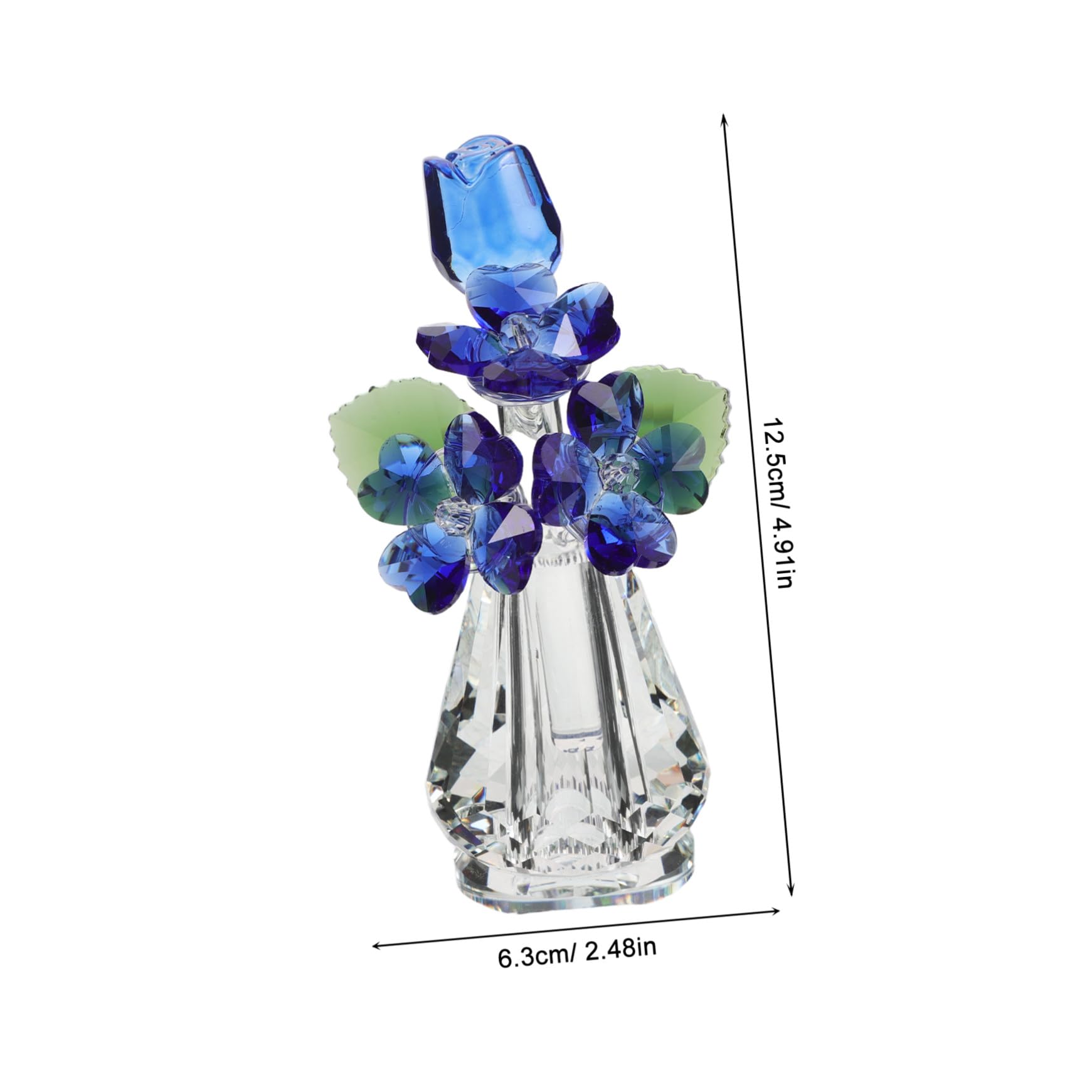 Figura de Cristal Rosa Elegante con Acabado Seguro y Reflectante para Decoración de Bodas y Centros de Mesa, Obsequio Adecuado para Aniversario y San Valentín