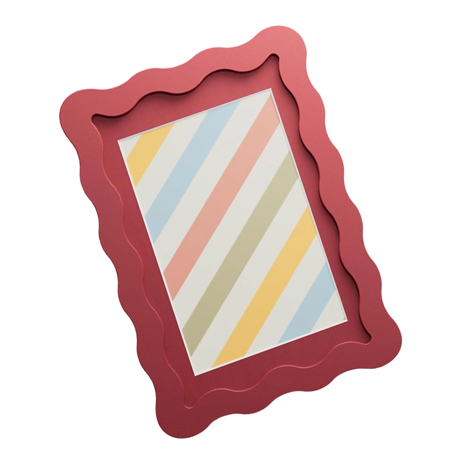 Current Curved Shaped Wood Frame 8x10 Inches with Clear Glass Panel for Tabletop or Wall Mounting Versatile Wall/desktop Picture Frame