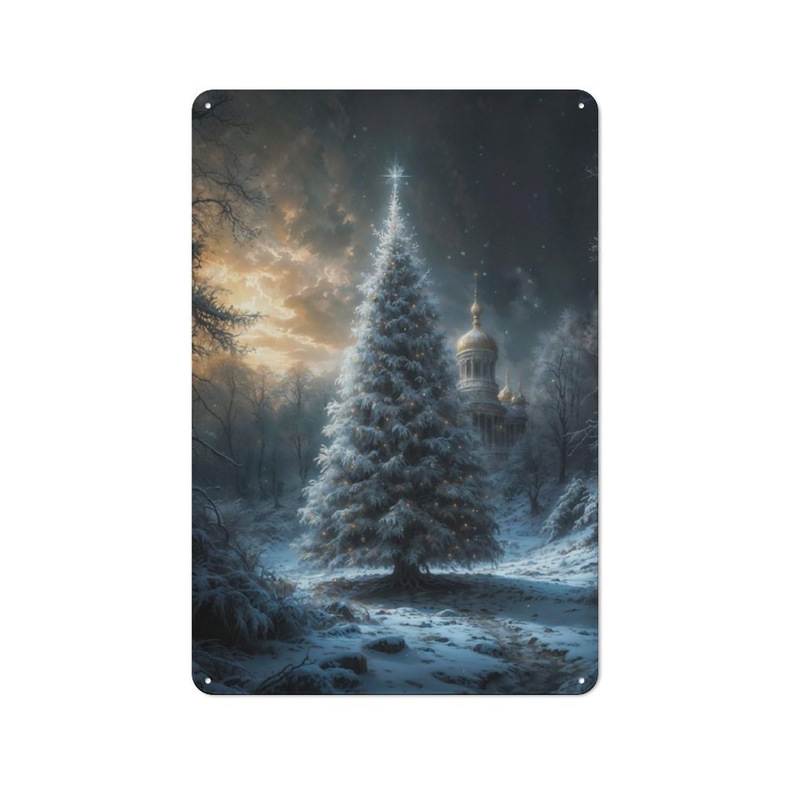 Junmoney Orthodox Christmas Rustic Tin Sign 30X20cm For Living Room Or Hallway, Suited To Living Room Decor Lovers