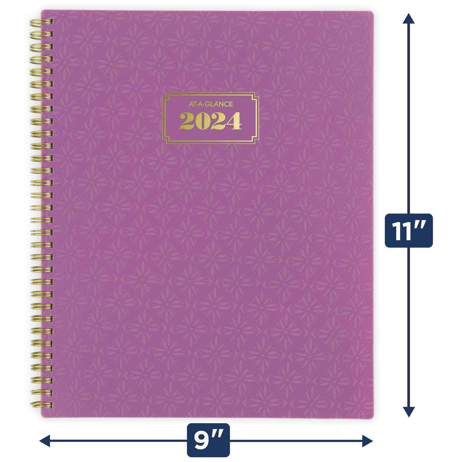 AT-A-GLANCE Planificateur hebdomadaire et mensuel 2024, 21,6 x 28 cm, grand badge, carrelage UV (1675T-905-24)