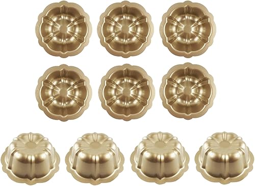 Paquete de 10 mini moldes para pasteles de 4 pulgadas para hornear, juego de moldes de acero al carbono antiadherentes para tartas acanaladas, molde