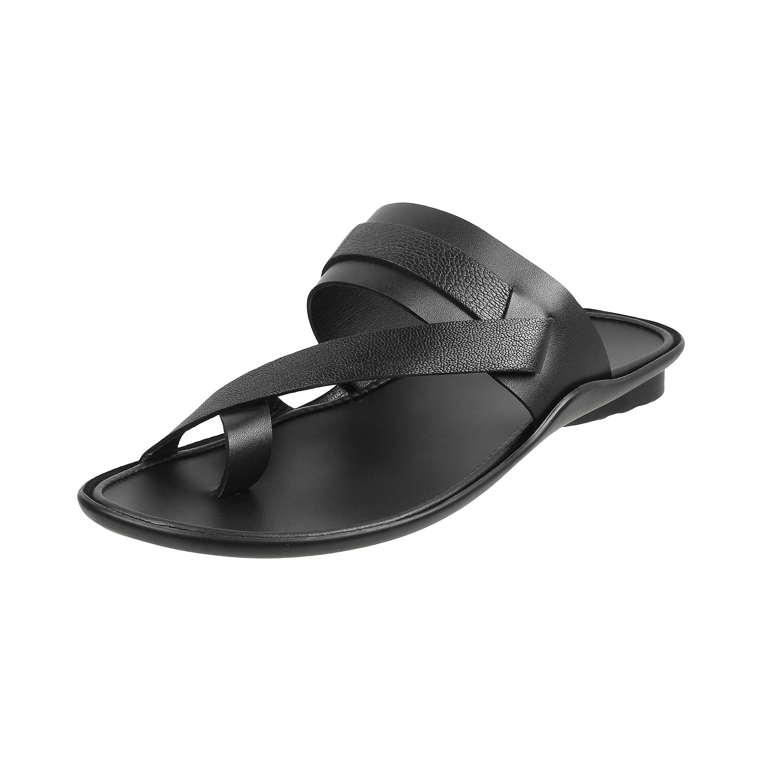 Mochi Mens Leather Black Slippers (Size (9 UK (43 EU)) (B09NRPJSDZ) Amazon Price History, Amazon Price Tracker