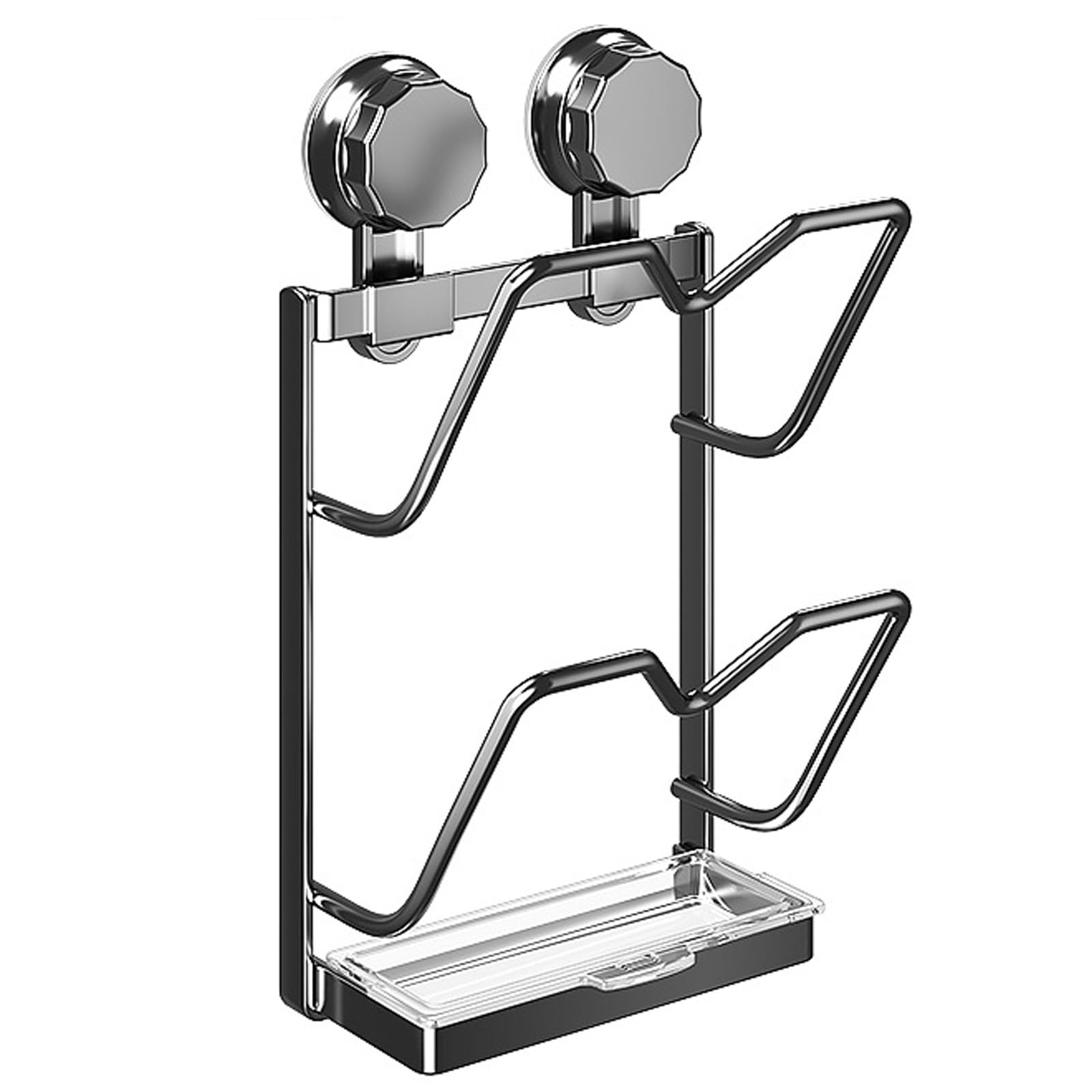 Jazuaiao Hanging Kitchen Basket Wall Mounted Sturdy Wire Organizers for Living Room Closet 3 Grids Space Saving Designs Suction Cup Kitchen Organizers