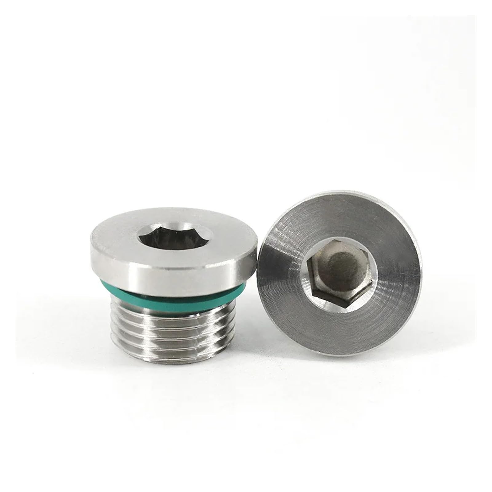 RUAJOGYNVM 1pc Metric Male Thread 304 Stainless Steel Hex Socket End Cap ED Fluorine Rubber Ring Flange Hexagon Oil Water Pipe Fitting(M24x1.5) RUAJOGYNVM