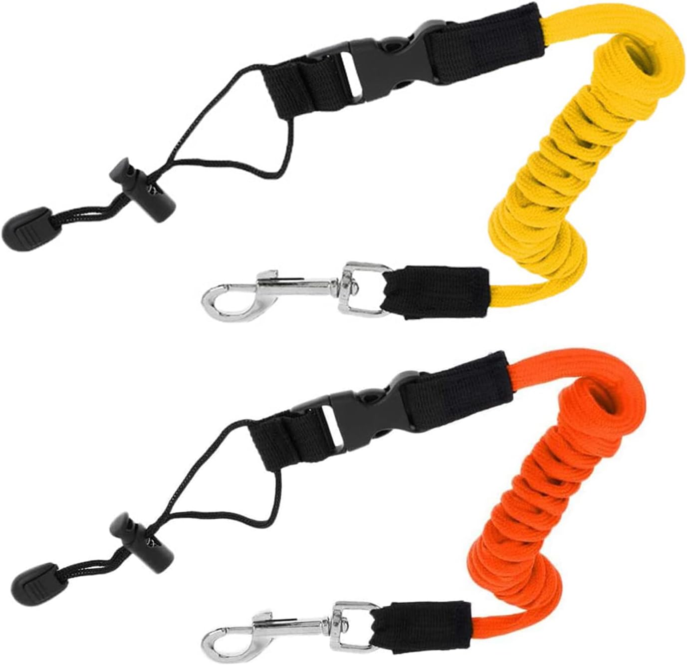 2 Pcs Kayak Paddle Leash, Kayak Leash Fishing Rod Paddle Leash, Stretchable Leash for Kayaking Holding Board Rowing Surfing (Yellow+Orange) 2 Pcs Kayak Paddle Leash, Kayak Leash Fishing Rod Paddle Leash, Stretchable Leash for Kayaking Holding Board Rowing Surfing (Yellow+Orange)