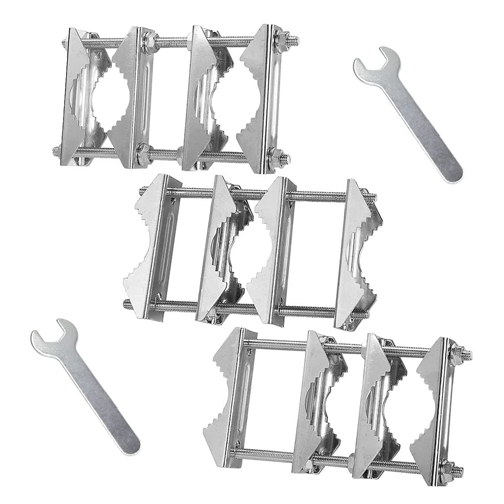 Lot de 3 Pinces de Mât à Double Antenne Bloc de Mâchoire en V Boulons de 5,5 Pouces, Support de Support de Kit de PôLe à Poteau Robuste Antirouille