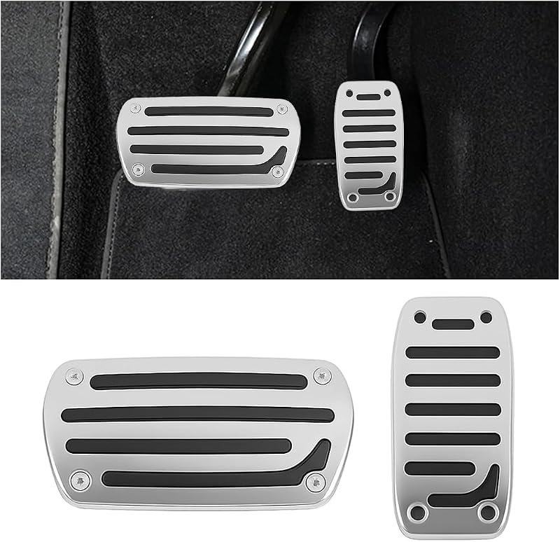 2PCS Car Pedal Covers, Non-Slip Performance Vehicle Automatic Transmission Gas Foot Pads Kit, No Drilling Automotive Interior Brake Pedal Cover, Universal for SUV RV Truck
