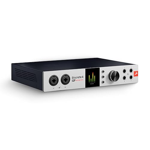 Antelope Audio Discrete 4 Pro Synergy Core Desktop 14x20 Audio Interface - Thunderbolt 3 & USB 2.0 4 Channel Microphone Preamp Recording, Streaming Studio Audio Interface w/Onboard Real-Time Effects