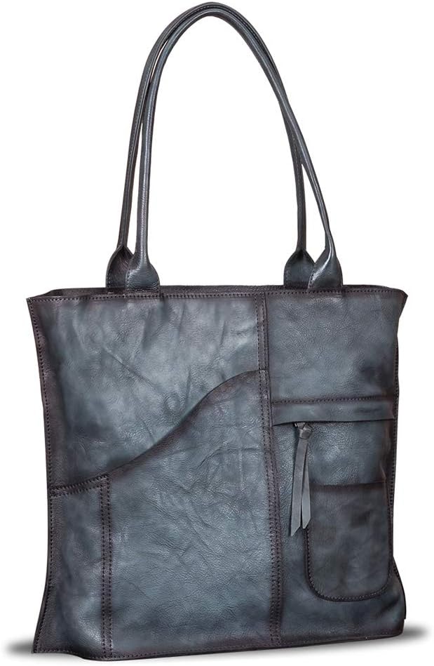 IVTG Genuinel Leather Shoulder Bags Women Vintage Handmade Tote Purse Top Handle Large Capacity Satchels