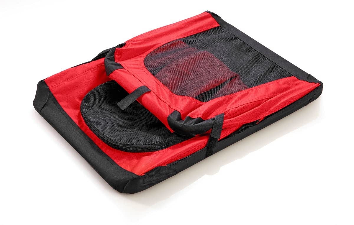 Unbekannt TRI Tragetasche, Reisebett Hunde & Katzen, Transportbox, Campingbox Tiere, Tiertransport Transporttasche zusammenfaltbar, rot, Polyester, 41 x 58 x 42 cm