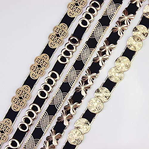 Womens Metal Skinny Elastic Chain Belt Dress Accessory Decorated Skinny Waist Fashion BeltWaistband3