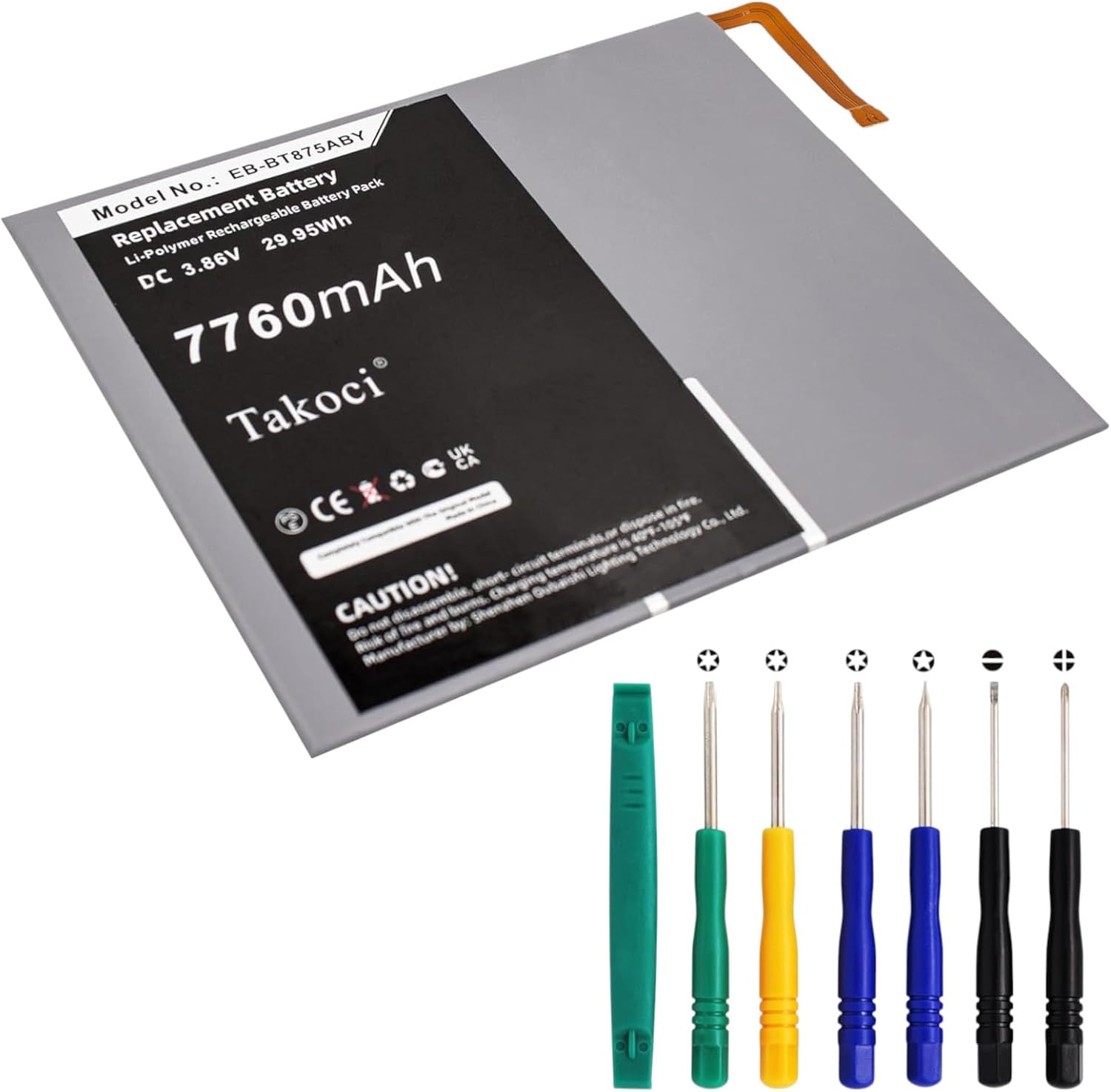 Replacement Battery Compatible with S'am'Sung Galaxy Tab S7 11.0, Galaxy Tab S7 5G UW 11.0, SM-T870, SM-T875N, SM-T878U,fits Part No EB-BT875ABY, GH43-05028A, 3.86V 7760mAh / 29.95Wh