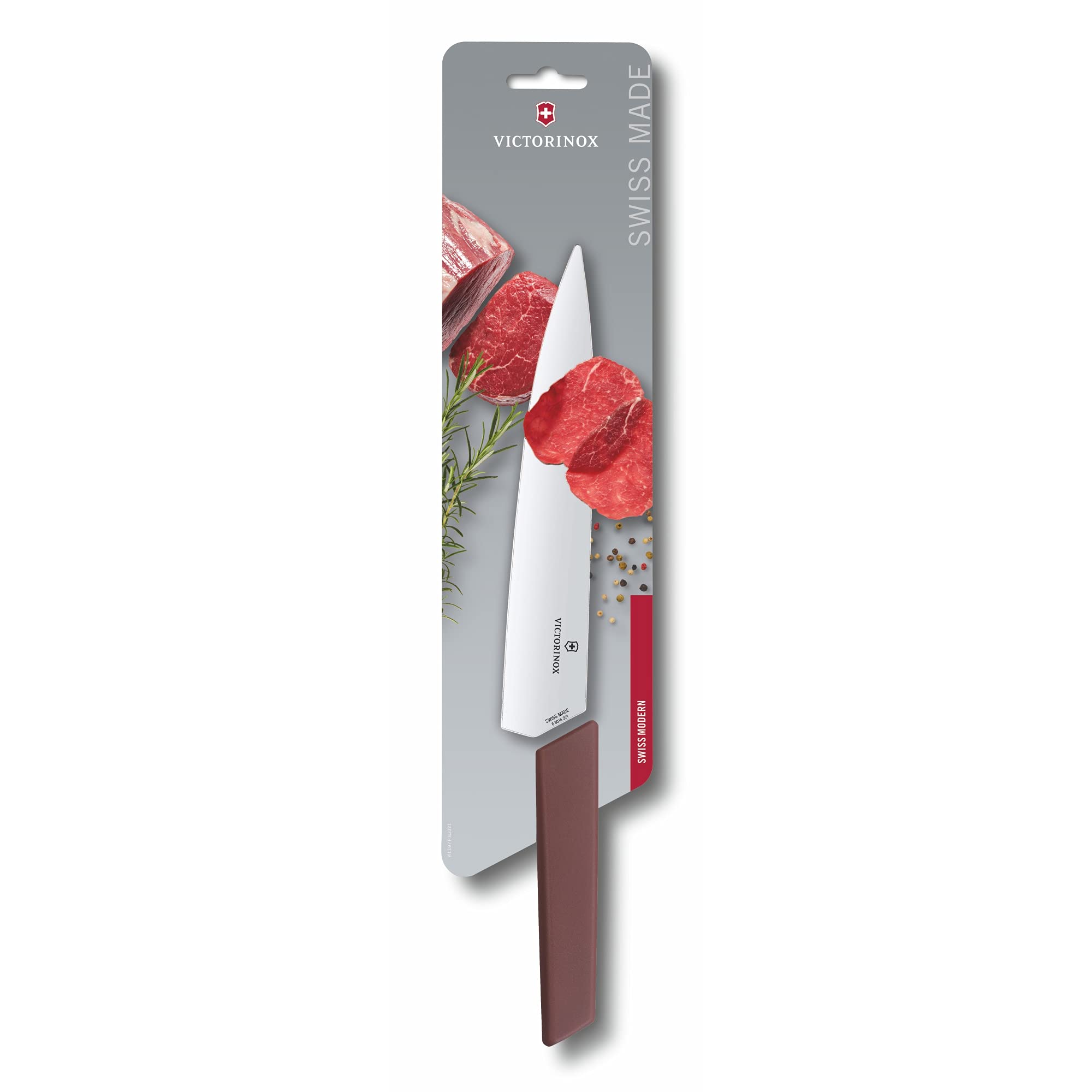 Victorinox Swiss Modern Tranchiermesser mit geradem Schliff, rot