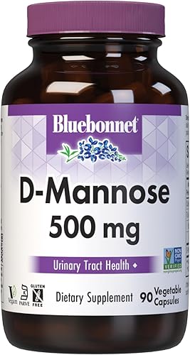 BlueBonnet Nutrition D-Mannose 500 mg Apoyo del tracto urinario de acción rápida para hombres y mujeres* Sin OMG, vegano, kosher, sin gluten 90