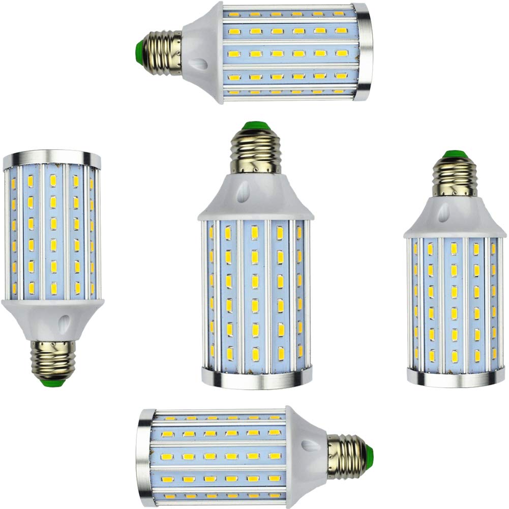Lampadina LED a mais, 5 confezioni 60 Lampadine LED 5730 SMD 25 W, Lampadina a incandescenza 200 W equivalente a 2500 lumen, lampada parete a sospensione, Bianco caldo