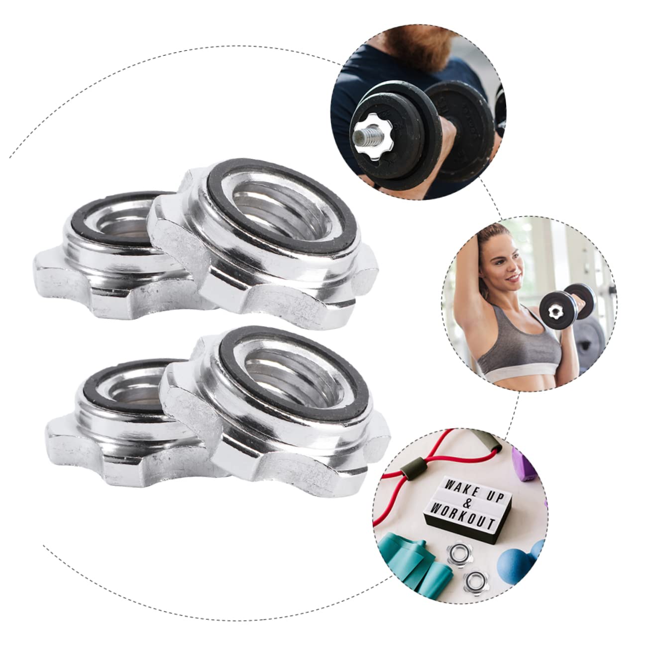 POPETPOP Barbell Nut Set Anti- Collar Screw Nut Collar Dumbbell Buckle Material