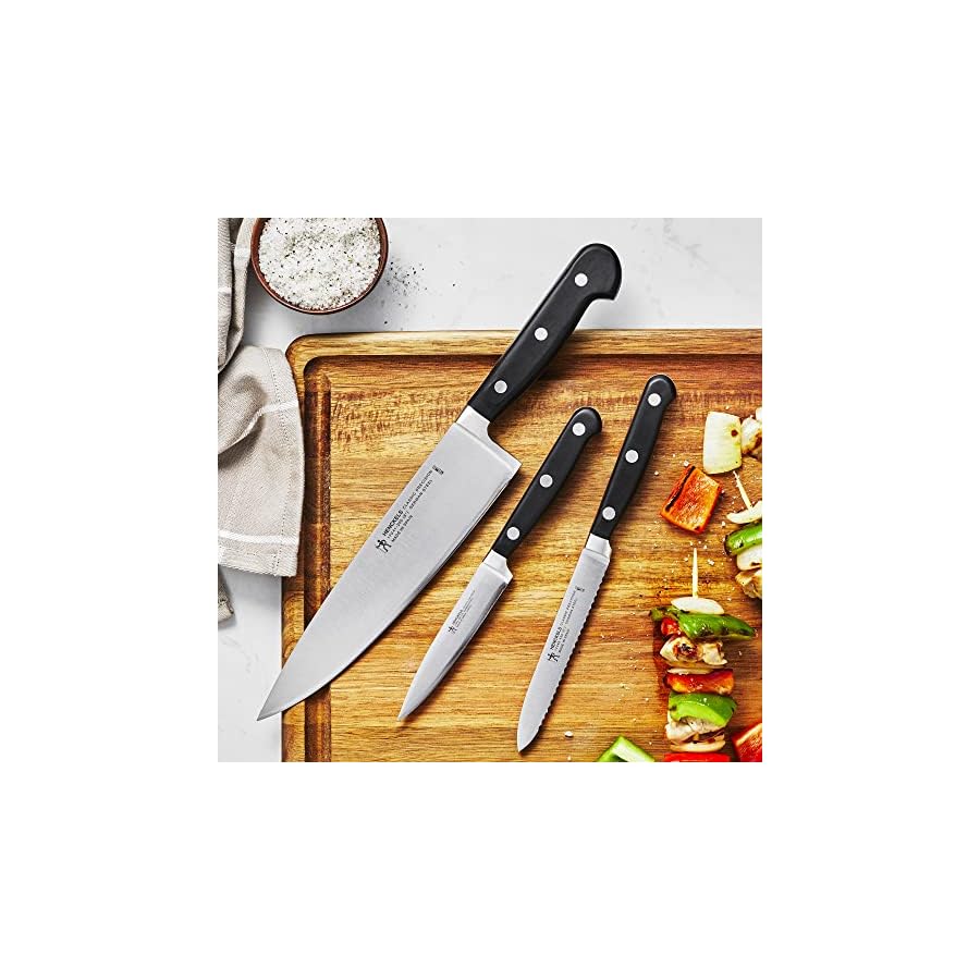 Henckels-Classic-Precision-3-pc-Starter-Knife-Set HENCKELS Classic Precision Razor-Sharp 3-Piece Kitchen Knife Set, Chef Knife, Paring Knife, Utility Knife, German Engineered Informed by 100+ Years of Mastery