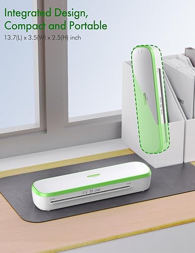 Miniatura 6 de Máquina laminadora, laminadora térmica silenciosa de 9 pulgadas con sistema completo para la escuela de oficina en casa