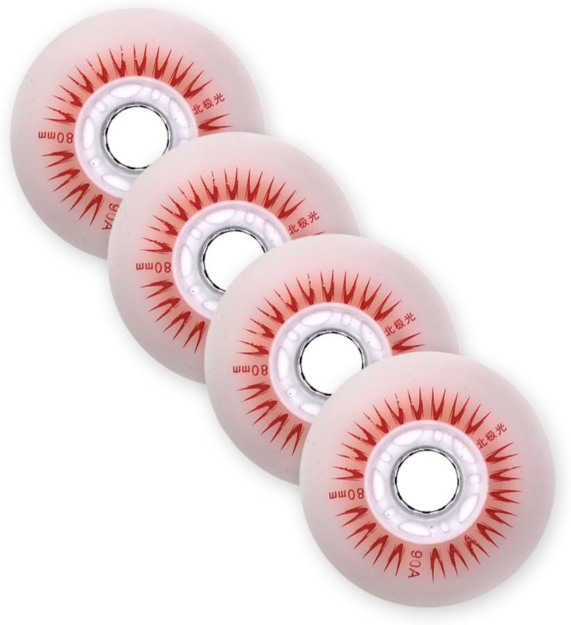 Led Luminous Inline Skates Replacement Wheels 80mm (Pack of 4) Red