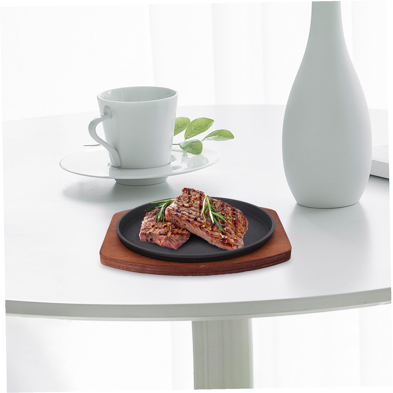VICASKY Piastra Grill in Ferro Tonda Antiaderente per Induzione