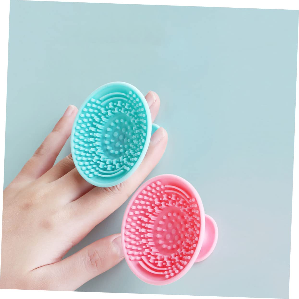 6pcs Silicone Makeup Brush Cleaning Pads Handheld Scrubbers image 3