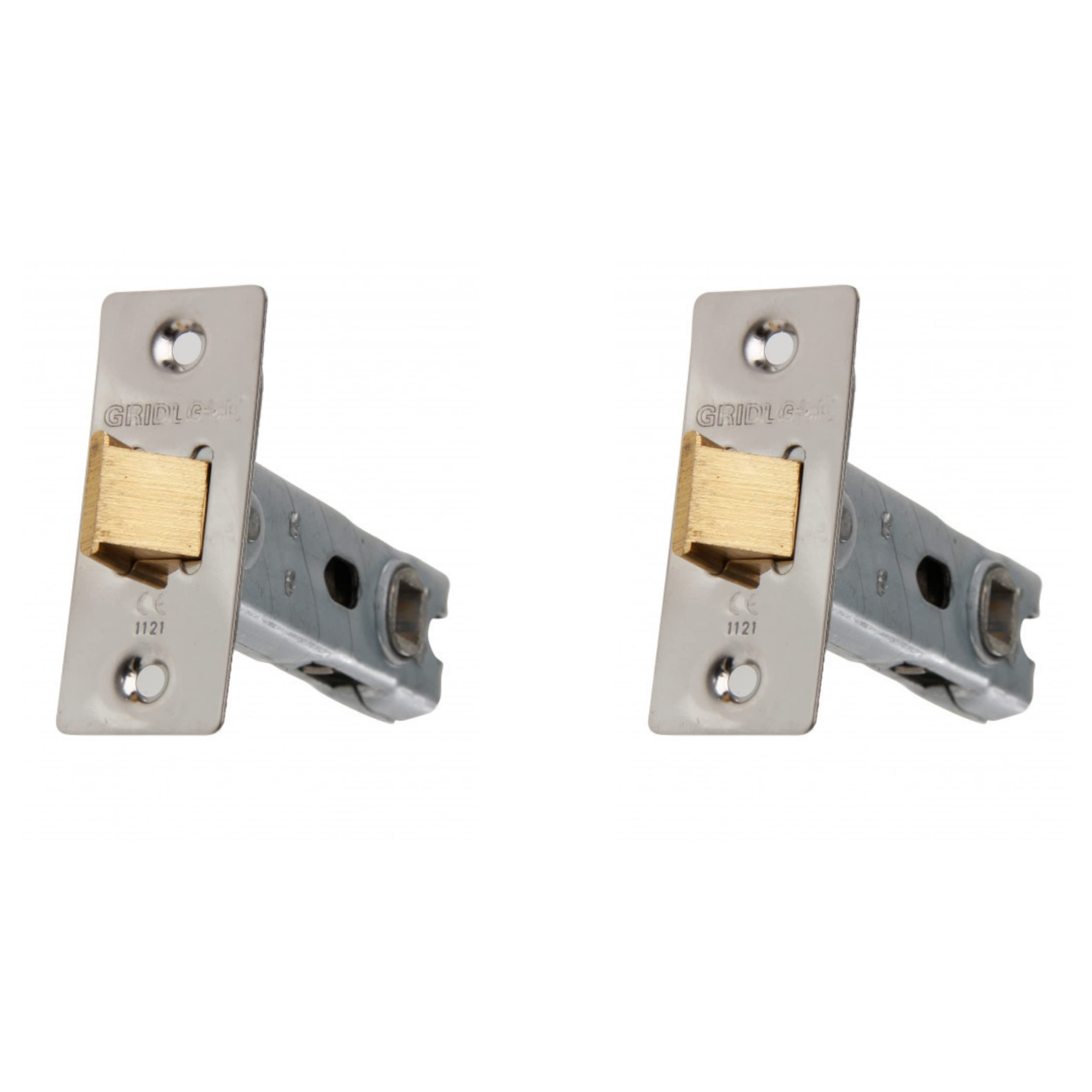 Uap Satin Stainless 65Mm Tubular Door Latch With Square Corners - 2-Pack Stainless Steel Internal Door Lock Set With Strike Plate & Fittings For Home, Office & Commercial Use (2 Pack, 65Mm, )