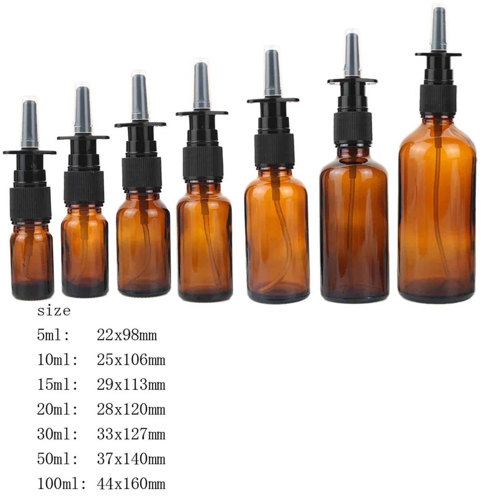 Bottiglia Spray Nasale Bottiglie vuote in vetro ambrato da 10/20/30 pezzi