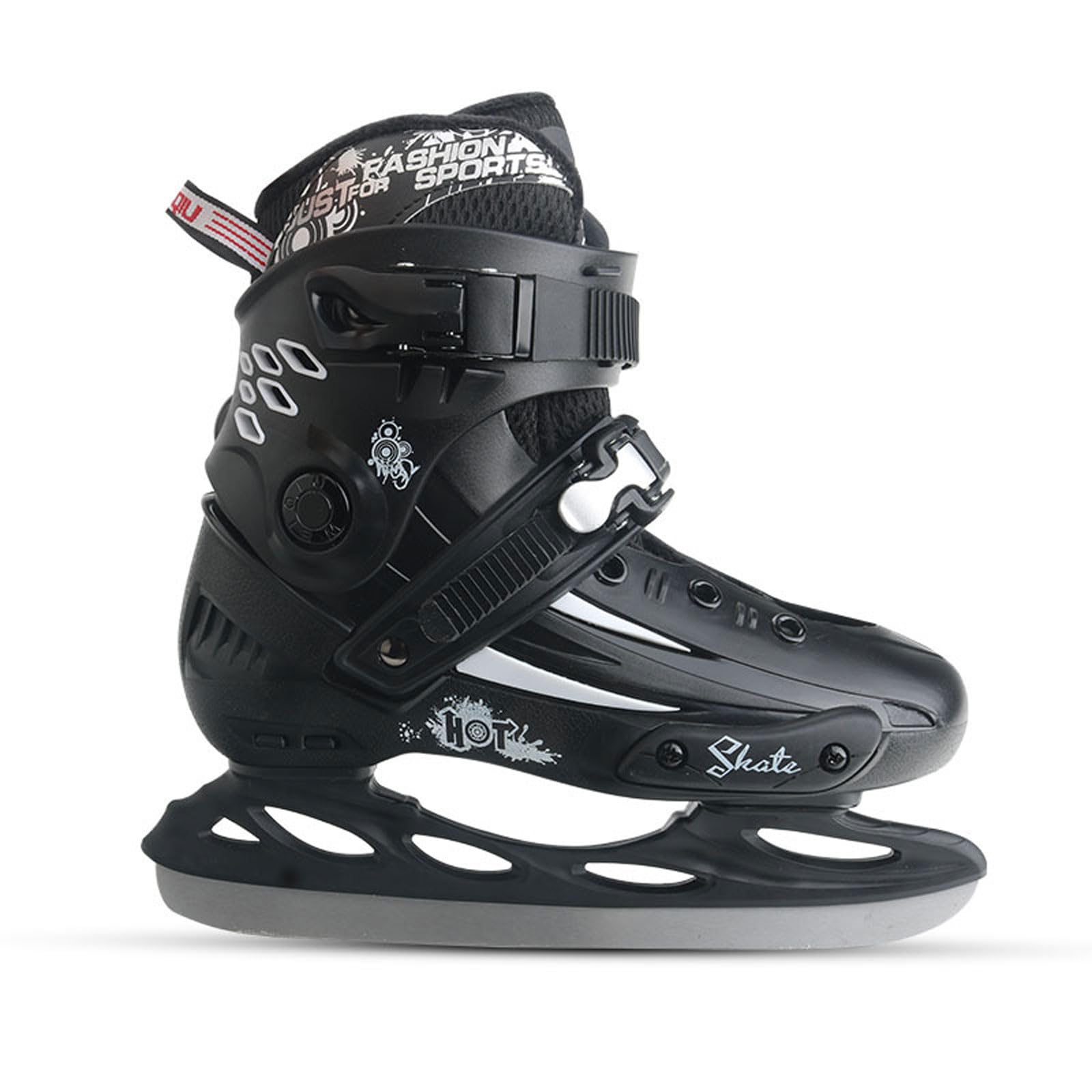 Patins À Glace Femmes Hommes jeunes,Patins À Glace en Acier Inoxydable,Patins À Glace avec Système De Laçage Rapide Et Boucle À Poussoir pour Un Maintien Sûr,Confortable et respirant,Größe 34-45