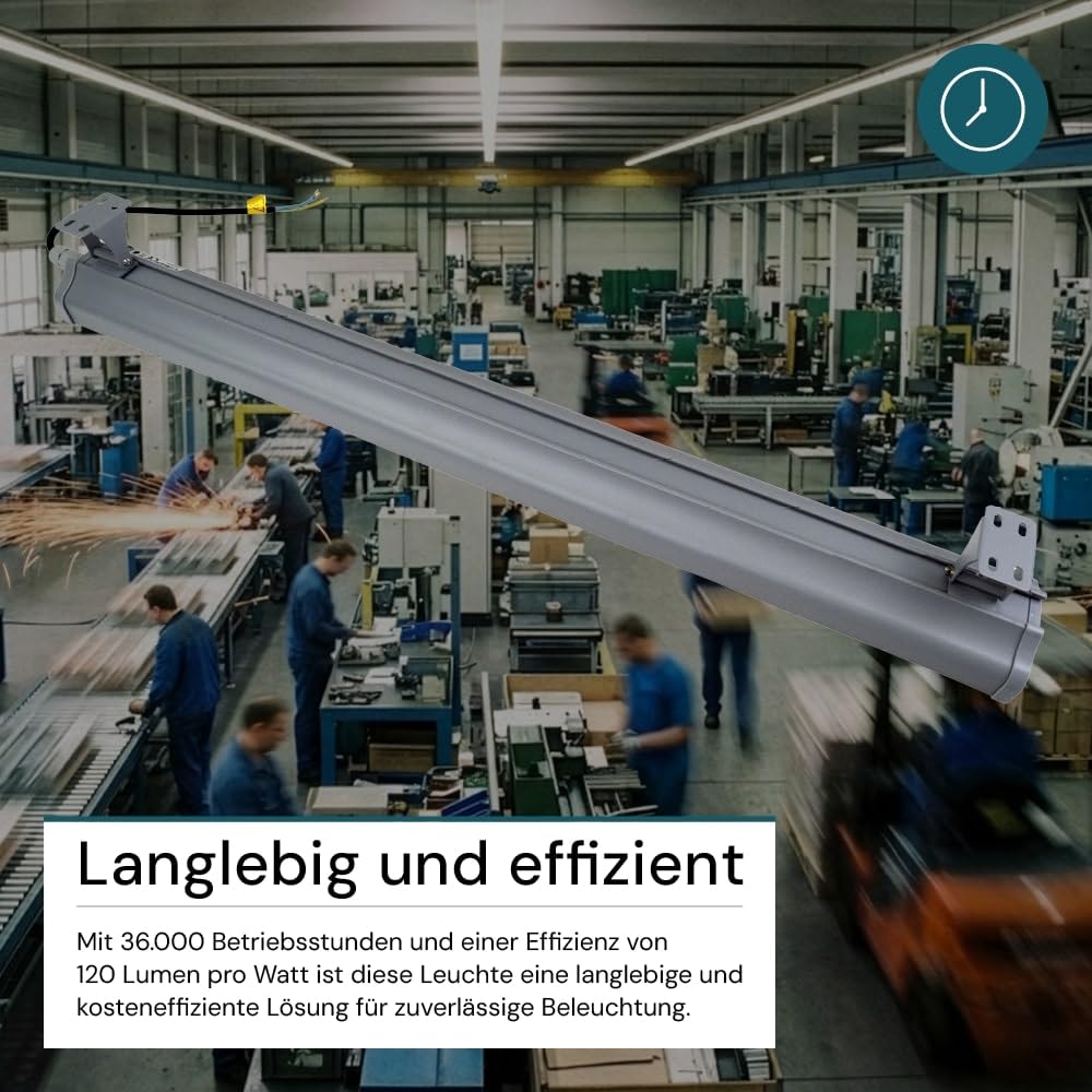 LUXULA LED Hallenstrahler 150W 2 Stück 5000K Neutralweiß 18700lm - Industrie Hallenleuchte für Werkstatt Lager Garage - 120lm/W IP65 IK06 - High Bay Industrielampe Hallenbeleuchtung Deckenleuchte