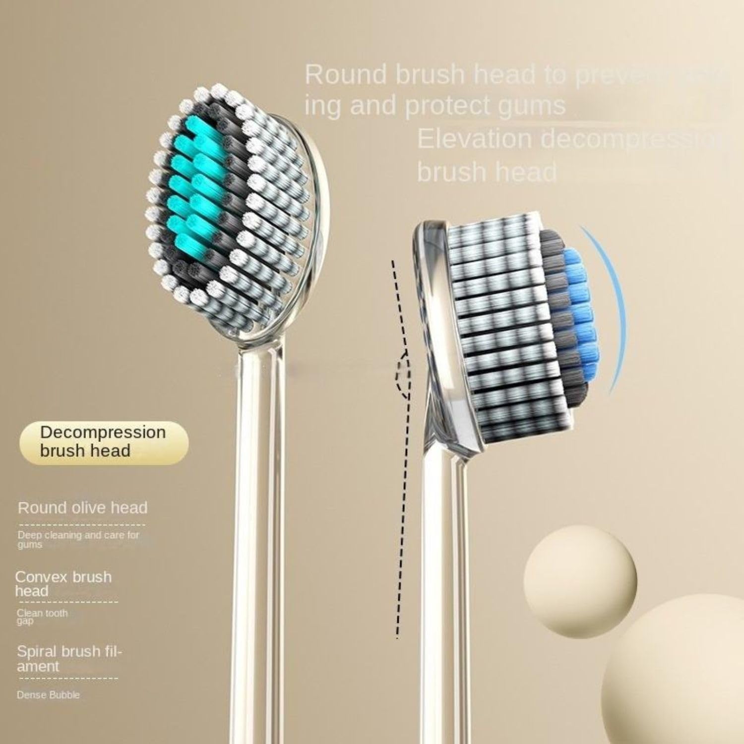 YEIPIS Soft Bristle Flossing Toothbrush Manual Soft Toothbrush for Adults, Ultra Clean, Good for Sensitive Teeth and Gums, Variety, Non-Slip Grip, BPA Free (multi) (2PC) 3