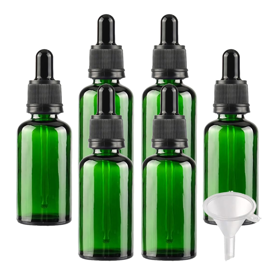 24 Stück 30ml Grün Glas Pipettenflaschen mit Glas-Pipetten und manipulationssicherem Schraubverschluss für ätherische Öle Aromatherapie