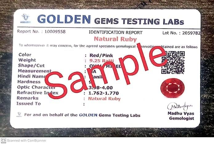 100%認定 13.25 ラッティ 12.00カラット デラックス品質 天然天然ルビー Manik Ashtadhatu シルバーメ