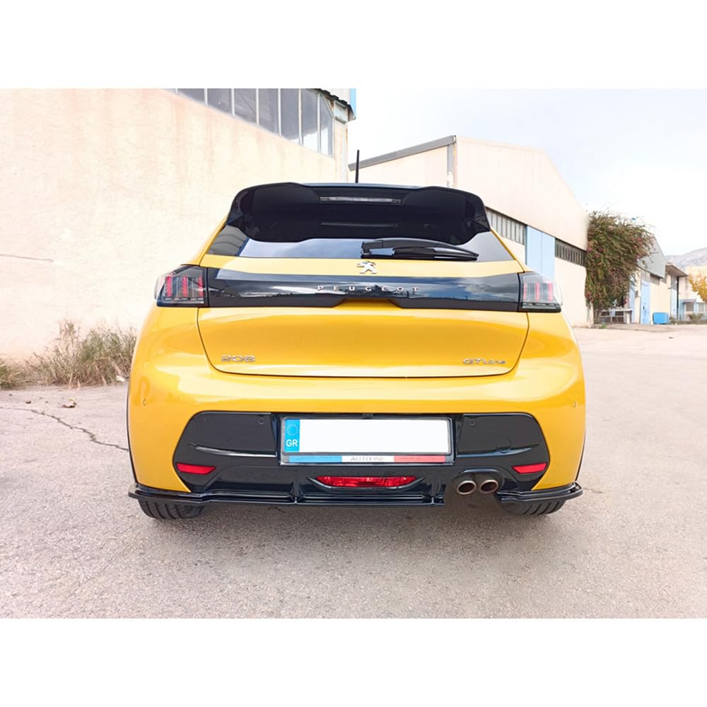 Jupe arrière (Diffuser) V.2 compatible avec Peugeot 208 II 2019- (ABS Noir Luisant)