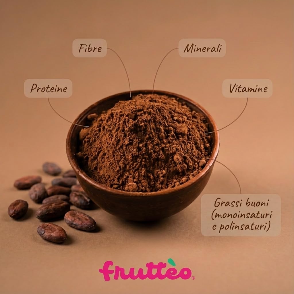 Cacao Amaro in Polvere 500g Madagascar – 100% Puro Non Alcalinizzato – Gusto Intenso e Aromatico – Ideale per Dolci, Pasticceria e Bevande – Qualità Premium