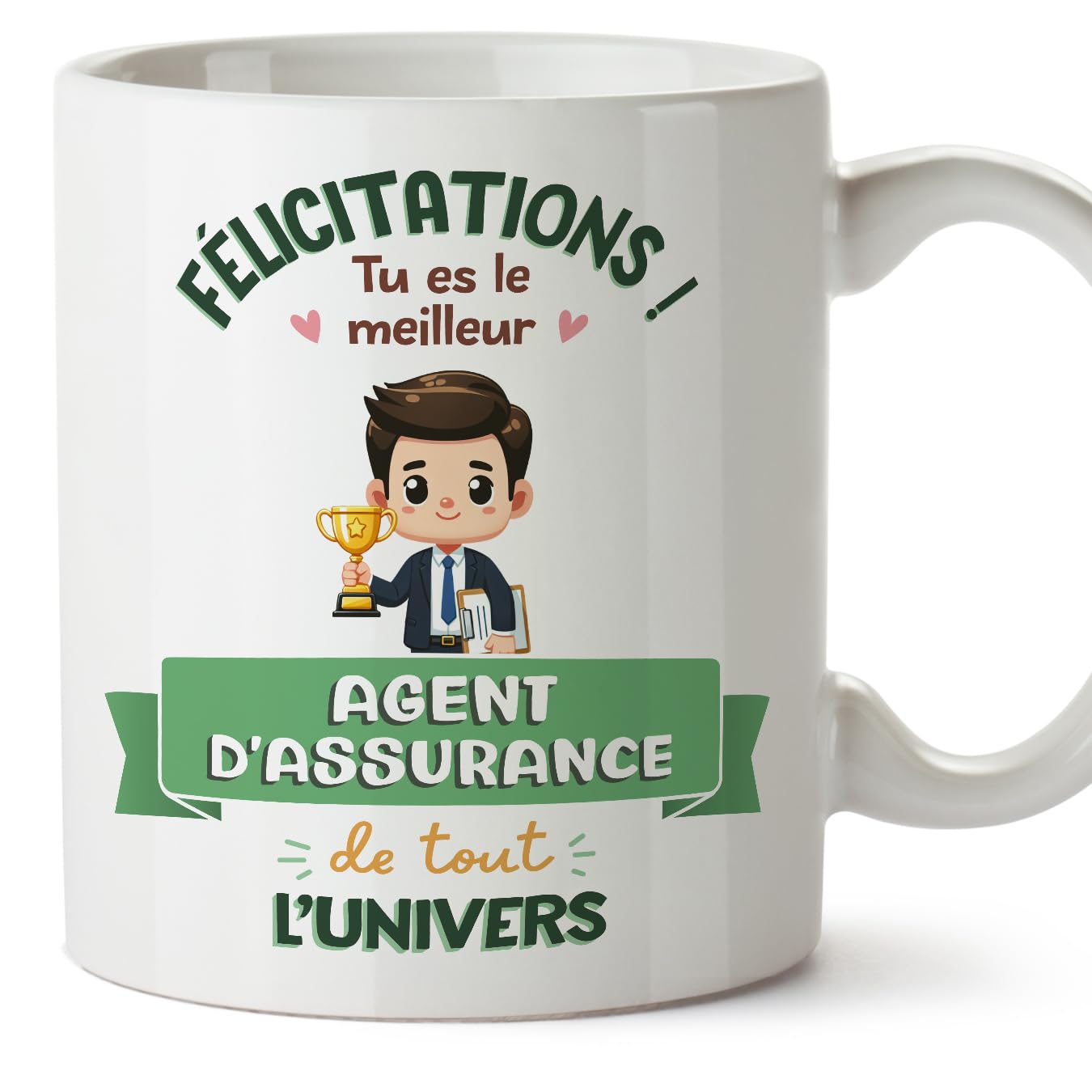 MUGFFINS Insurance Agent Man Mug - in French - Meilleur Univers Trophée - Funny Gift for Colleagues - Ceramic 11oz Mug — image 1