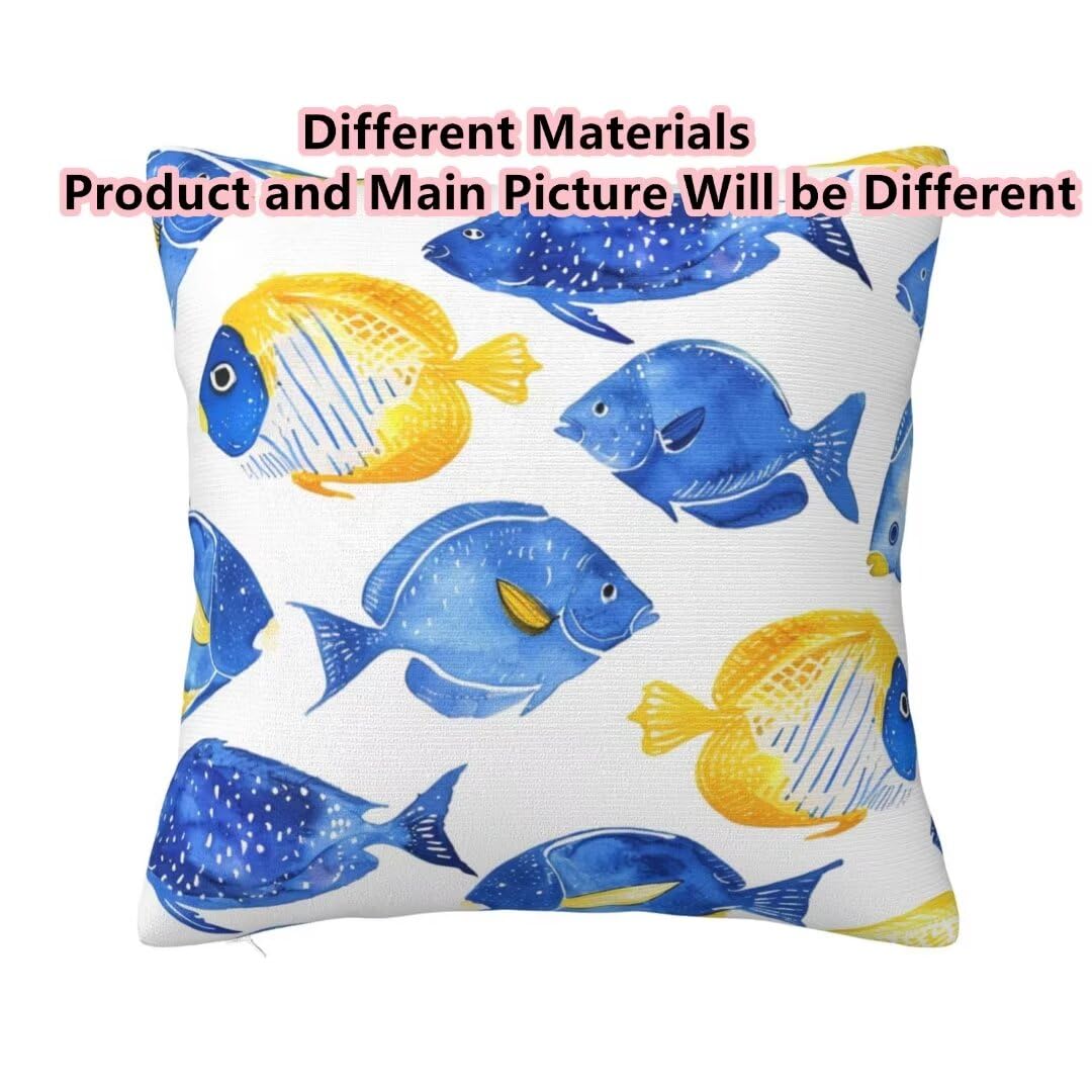 Funda Cojin 60 X 60 cm Fundas Cojines Dibujos animados Cojines Cama Decorativos Juego de 2, Pez Funda de Almohada Lumbar Cuadrado Cojines Sofa para Sala de Estar Dormitorio Decoracion Hogar -xh403