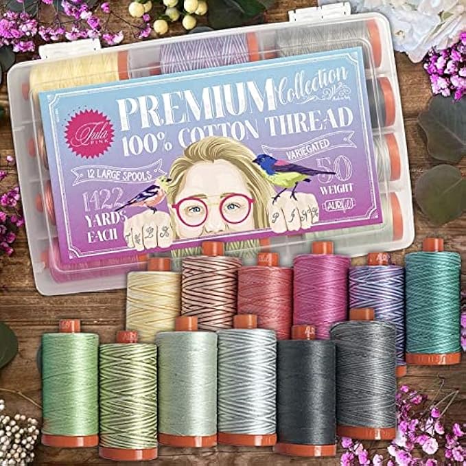 Tula Premium Collection 50 wt Aurifil Thread TP50TP12 Set of 12 Spools