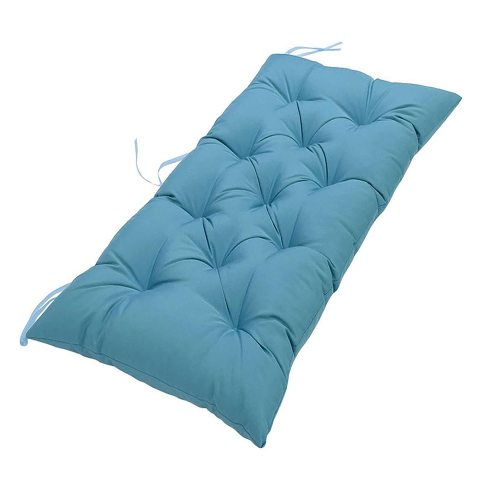 Panchina da giardino impermeabile spessa 8 cm, per 2-3 posti, cuscino per esterni con laccetti, disponibile nelle misure 100/120/150 cm, per interni e patio, blu, 100 x 50 x 8 cm