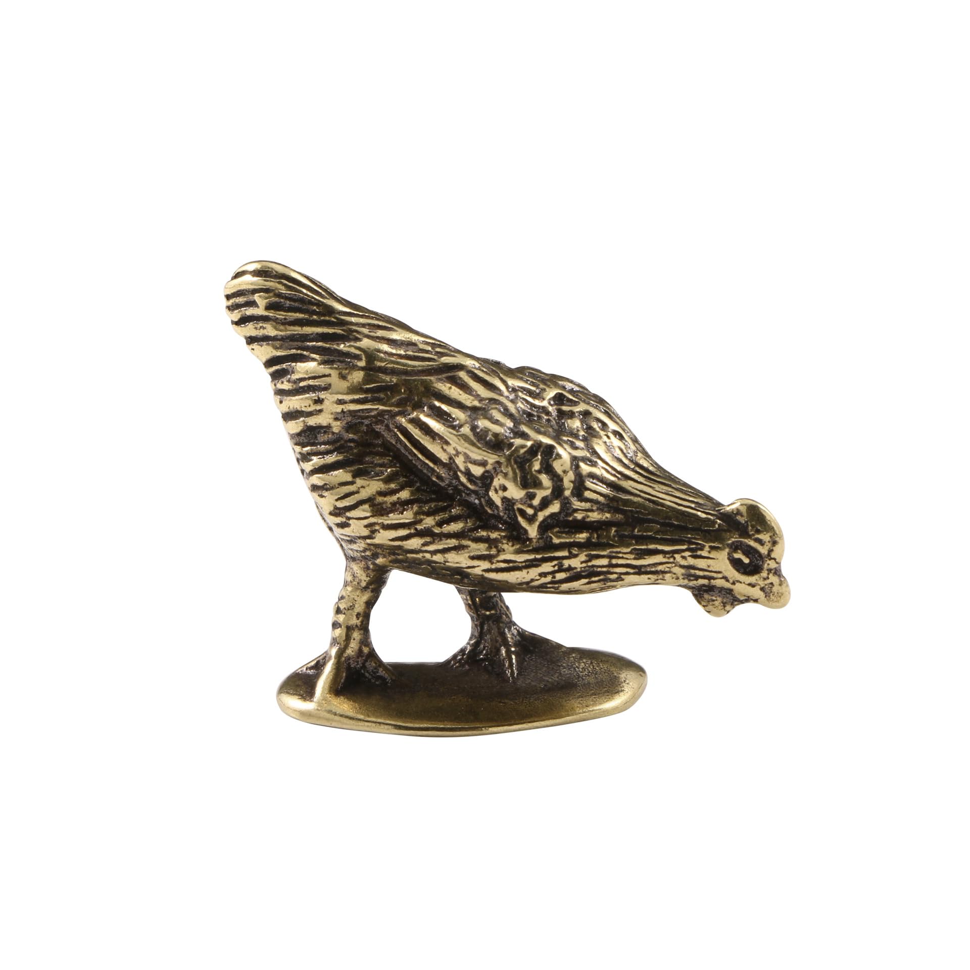NGDFGR Brass Fun Hen Model Miniature Figurines,Bronze Animal Zodiac Chicken Statue Sculpture Desktop Ornament Home Bonsai Landscaping Sand Table Car Decor Accessories Study Pape
